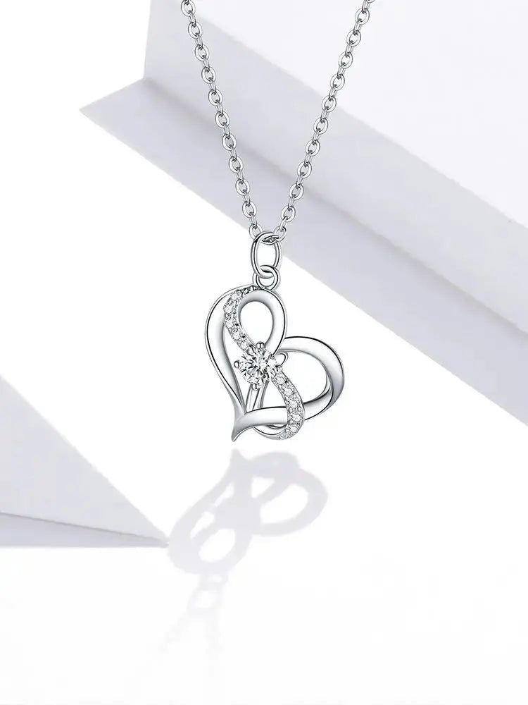 Lovcia Sparkling Heartbeat Hollow Inlaid Zircon Sterling Silver Necklace for Women-Necklaces-Silver-925 Silver-Silver