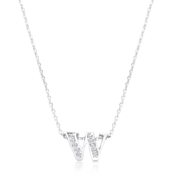 Lovcia Sparkling Pave W Alphabet Charm Necklace-Pendants-