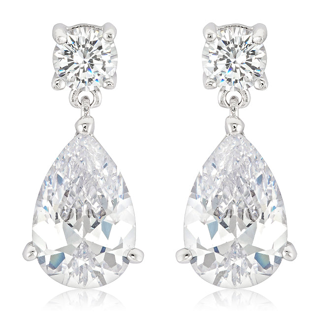 Lovcia Sparkling Platinum-Luster Zirconia Earrings-Earrings-
