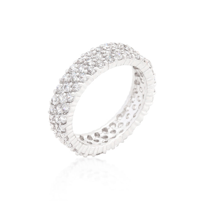 Lovcia Sparkling Rhodium Pave Eternity Band-Rings-5-5