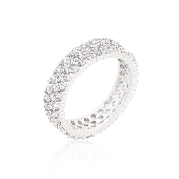 Lovcia Sparkling Rhodium Pave Eternity Band-Rings-5-5