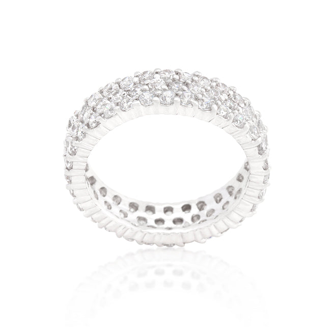 Lovcia Sparkling Rhodium Pave Eternity Band-Rings-5-5