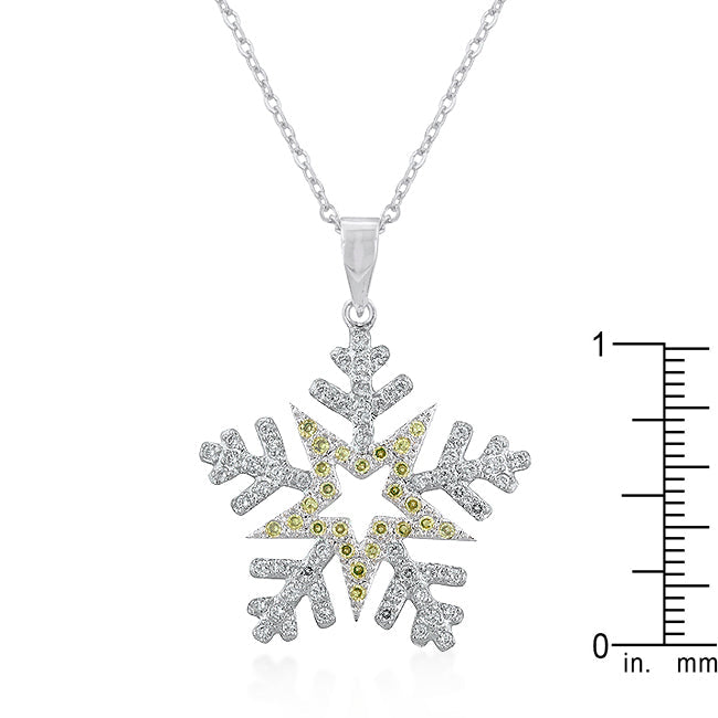 Lovcia Sparkling Rhodium Snowflake Necklace-Pendants-