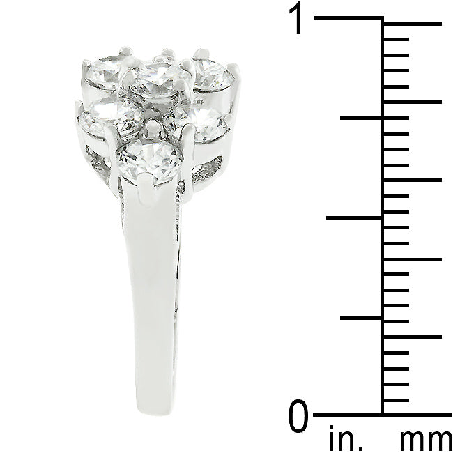 Lovcia Sparkling Round Cut Cubic Zirconia Cluster Ring-Rings-5-5