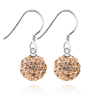 Lovcia Sparkling White CZ Sterling Silver Drop Earrings – 925 Rhodium-Plated for Women-Earrings-Champagne-10Mm-Champagne