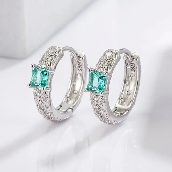 Lovcia Sparkling Zircon Studded 925 Sterling Silver Earrings for Women-Earrings-Silver-One Size-Silver