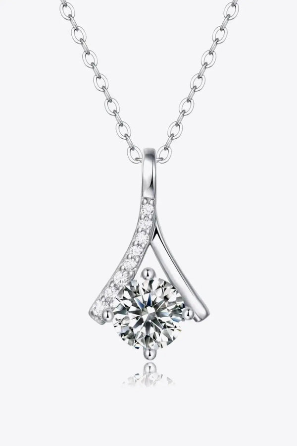 Lovcia Special Occasion 1 Carat Moissanite Pendant Necklace-Necklaces-Silver-One Size-Silver