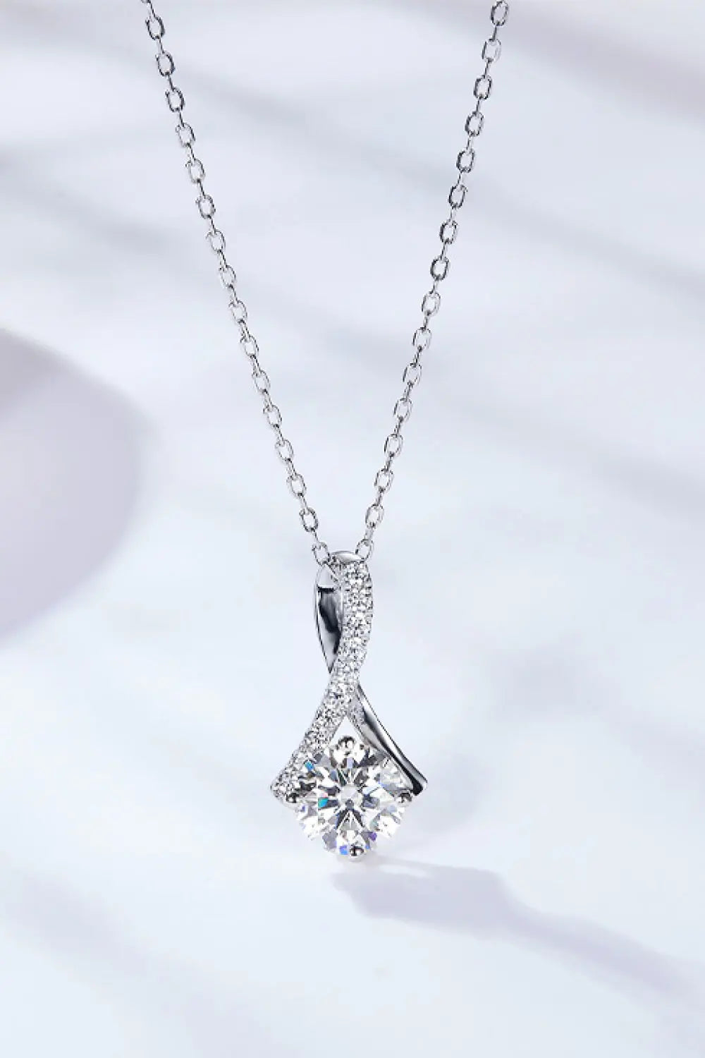 Lovcia Special Occasion 1 Carat Moissanite Pendant Necklace-Necklaces-Silver-One Size-Silver