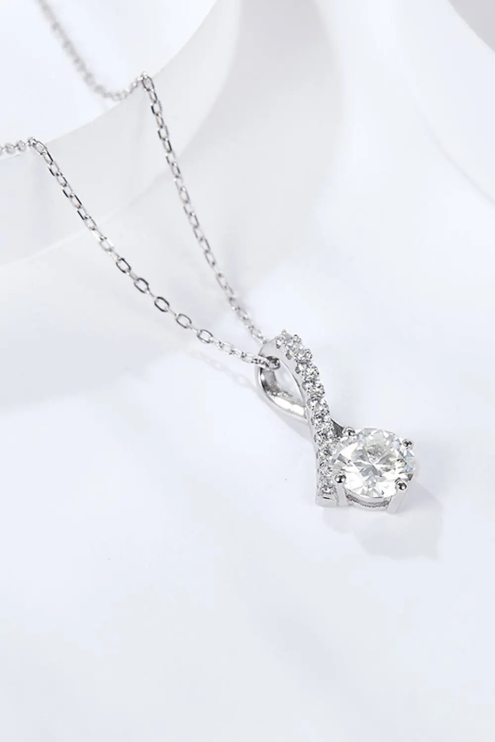 Lovcia Special Occasion 1 Carat Moissanite Pendant Necklace-Necklaces-Silver-One Size-Silver