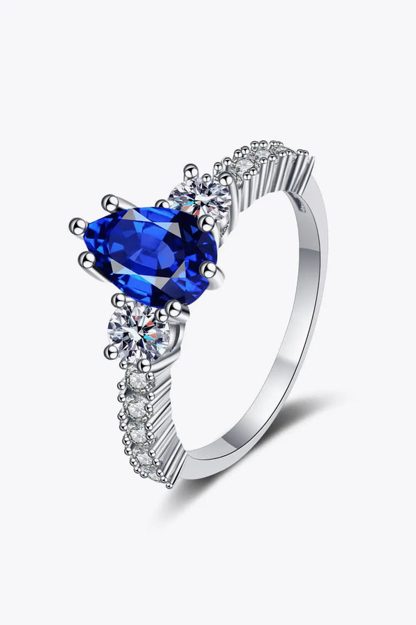 Lovcia Spinel Pear Shape Ring-Rings-Silver-5-Silver