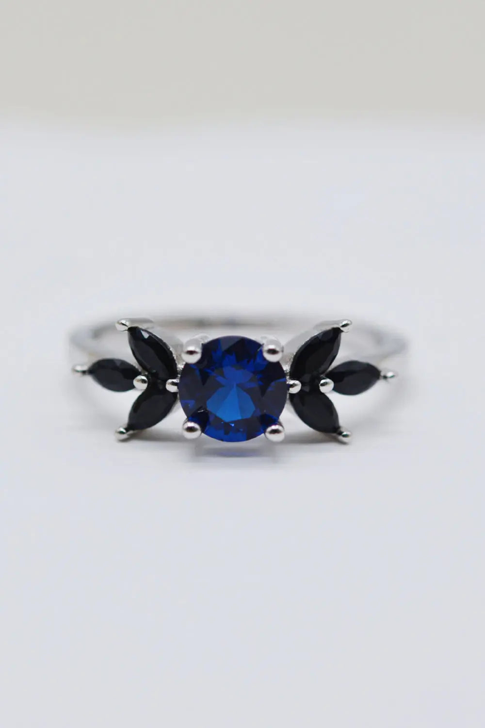 Lovcia Spinel Zircon Leaf Ring-Rings-Silver-5-Silver