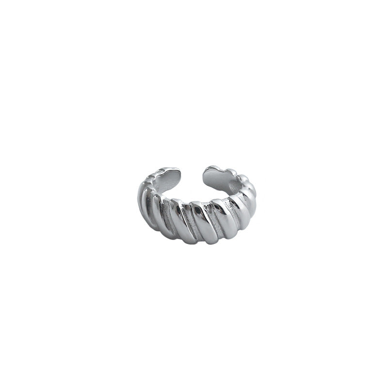 Lovcia Spiral Earring 925 Silver Gold Tone Non-Pierced 9.8mm-Earrings-Yellow Gold (Single)-Yellow Gold (Single)