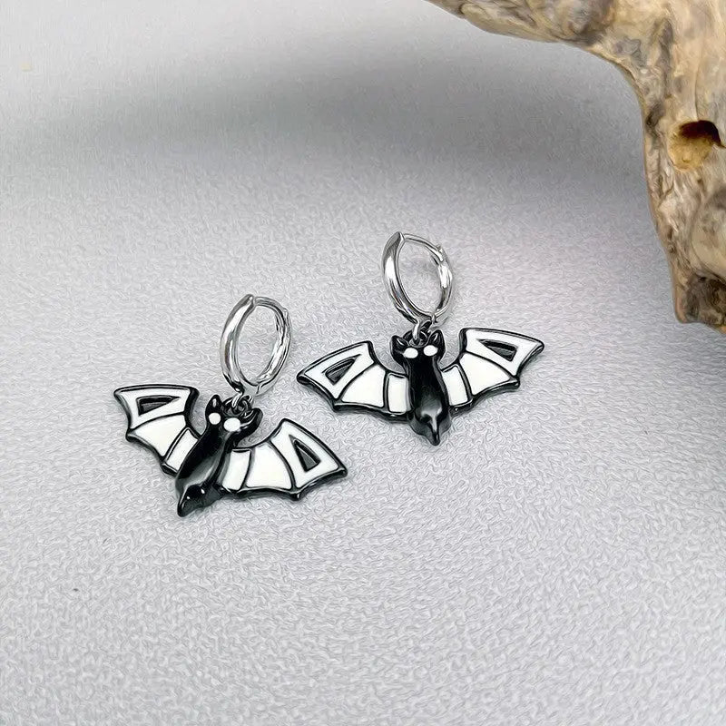 Lovcia Spooky Halloween Cartoon Earrings for Women - Ghost, Pumpkin, Bat Designs-Earrings-HE12727-HE12727