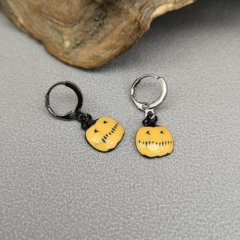Lovcia Spooky Halloween Cartoon Earrings for Women - Ghost, Pumpkin, Bat Designs-Earrings-HE12729-HE12729