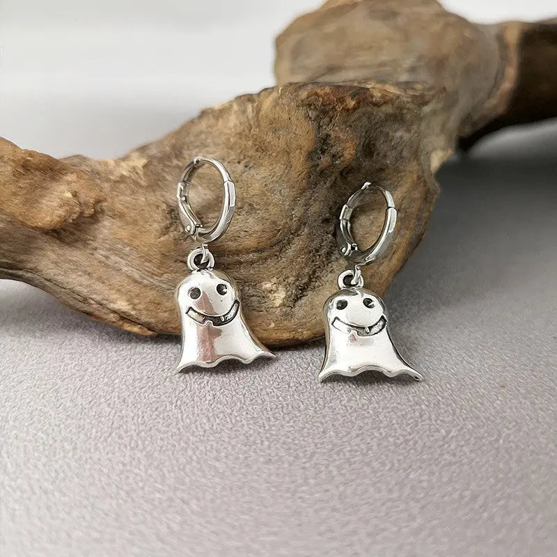 Lovcia Spooky Halloween Cartoon Earrings for Women - Ghost, Pumpkin, Bat Designs-Earrings-HE12732-HE12732