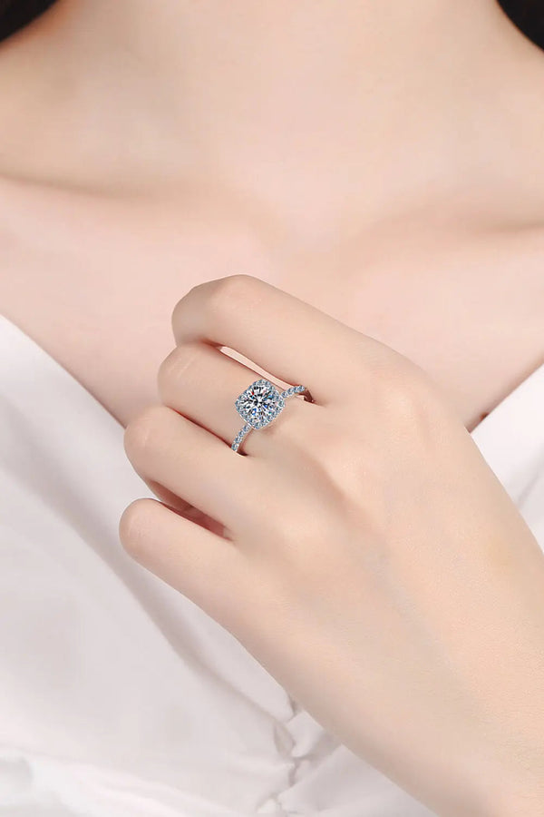 Lovcia Square Moissanite Ring-Rings-Silver-4-Silver
