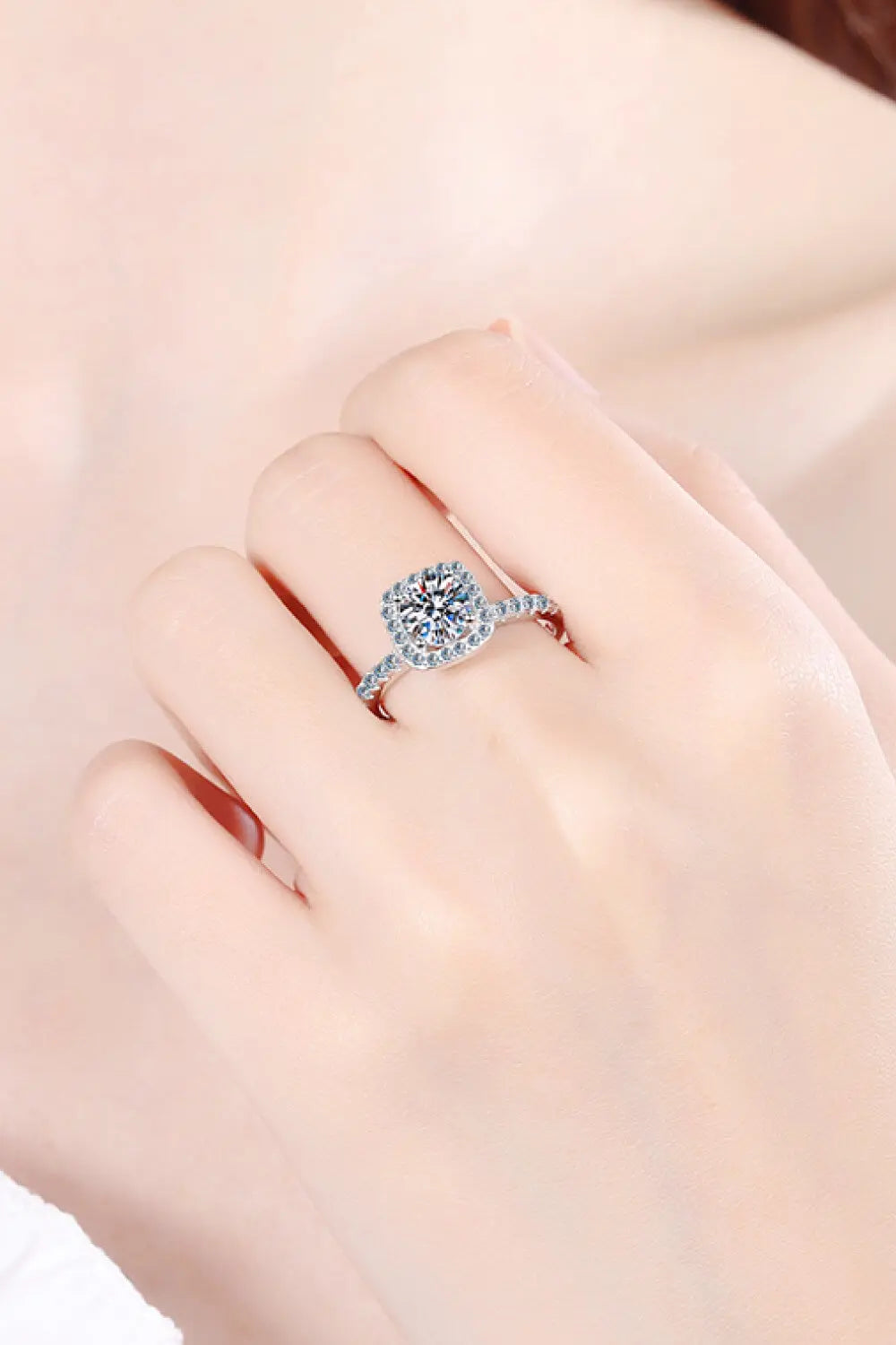 Lovcia Square Moissanite Ring-Rings-Silver-4-Silver