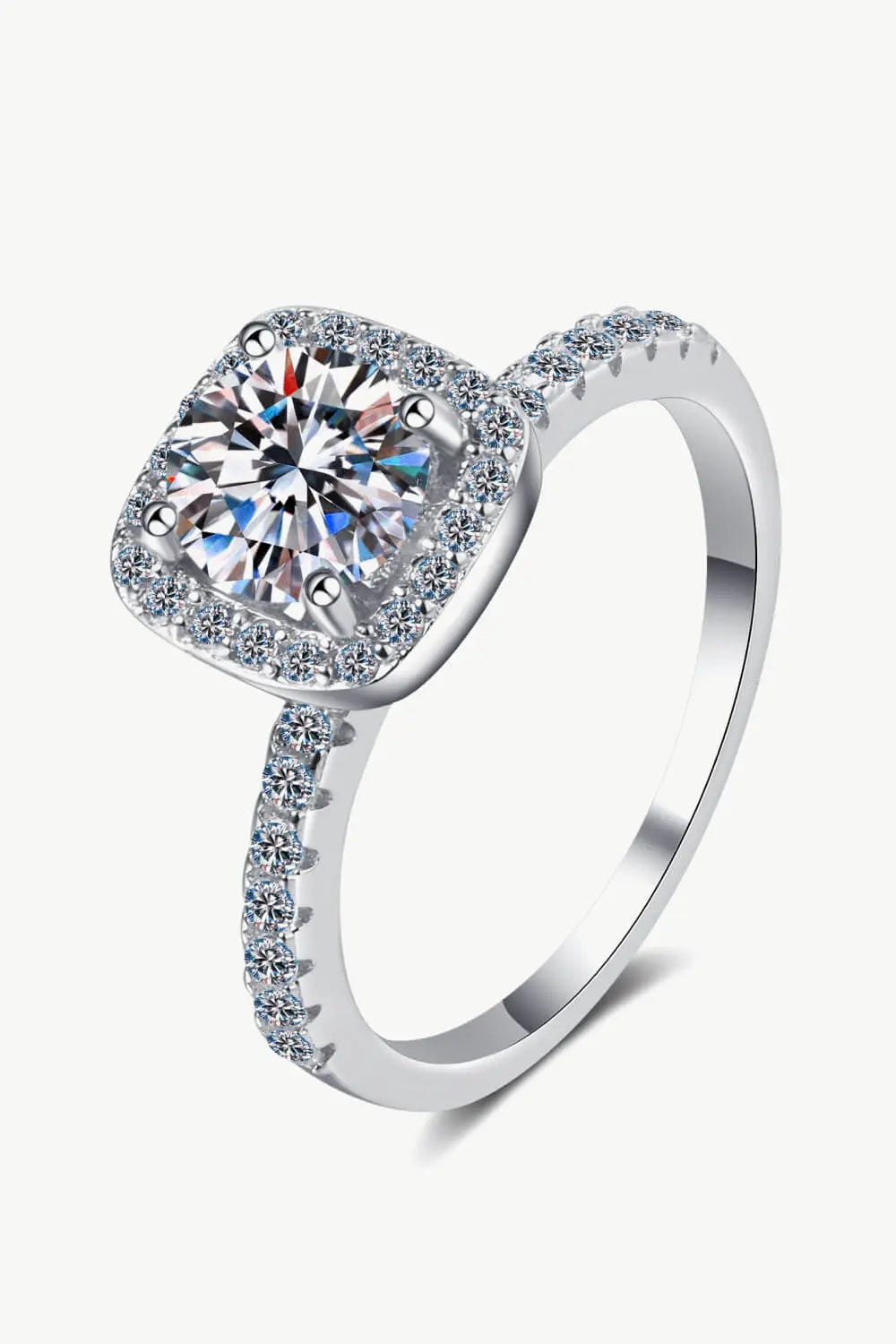 Lovcia Square Moissanite Ring-Rings-Silver-4-Silver