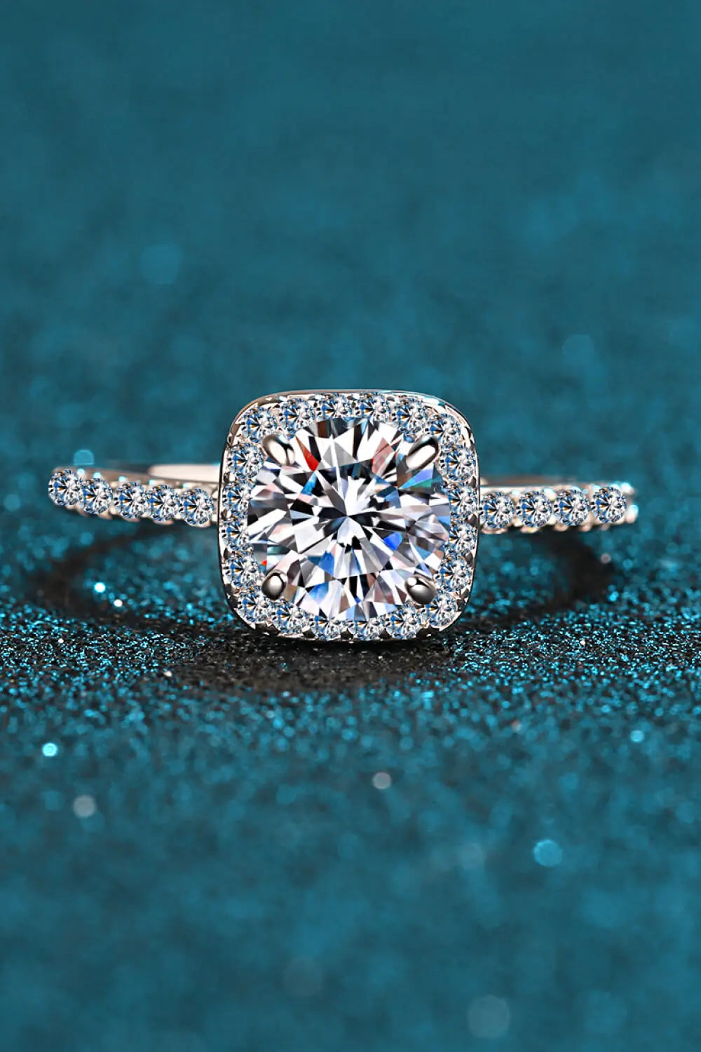 Lovcia Square Moissanite Ring-Rings-Silver-4-Silver
