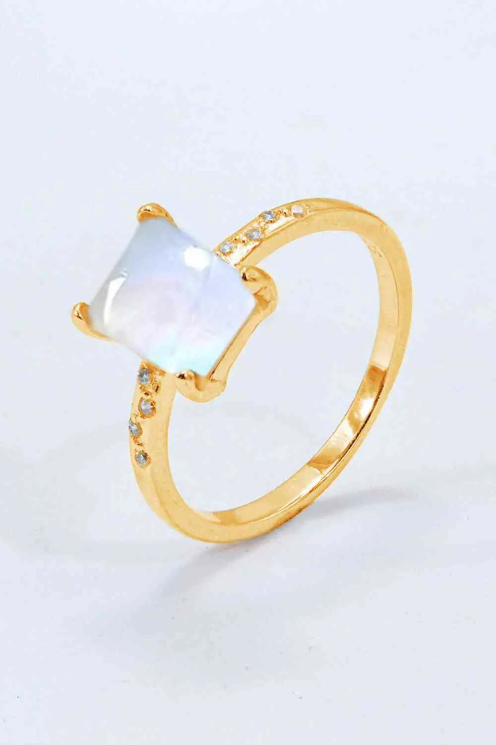 Lovcia Square Moonstone Ring-Rings-Gold-6-Gold