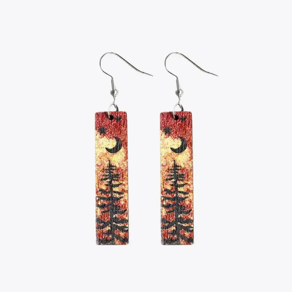 Lovcia Square Shape Wooden Dangle Earrings-Earrings-Style A-One Size-Style A