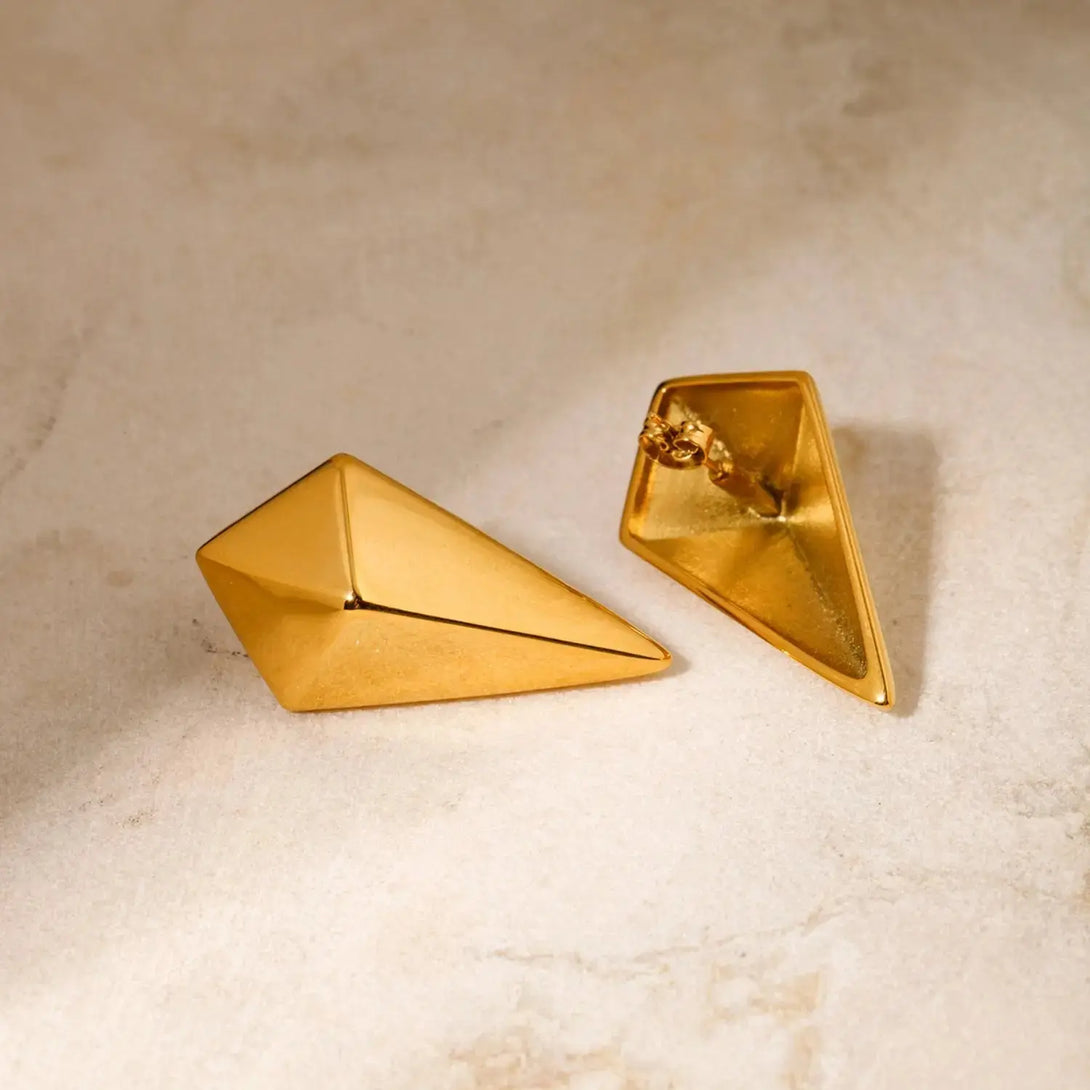 Lovcia Stainless Steel 18K Gold-Plated Geometric Earrings-Earrings-Gold-One Size-Gold