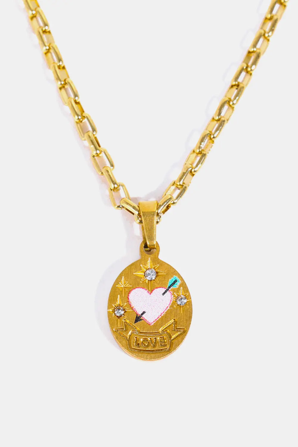 Lovcia Stainless Steel 18K Gold-Plated Necklace-Necklaces-Heart-One Size-Heart