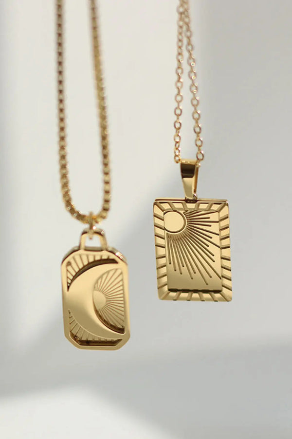 Lovcia Stainless Steel 18K Gold-Plated Necklace-Necklaces-Moon-One Size-Moon