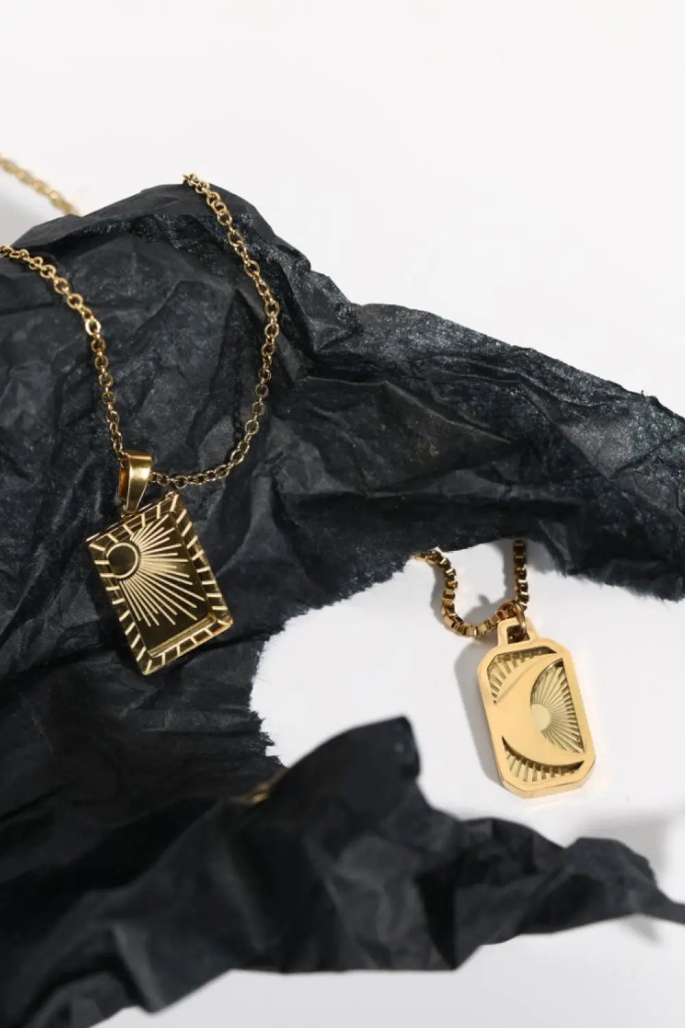 Lovcia Stainless Steel 18K Gold-Plated Necklace-Necklaces-Moon-One Size-Moon