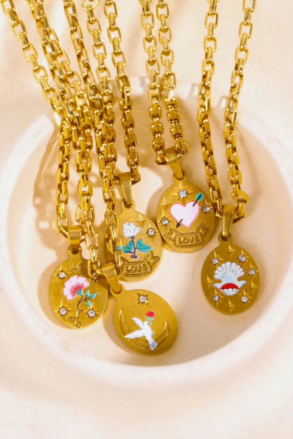 Lovcia Stainless Steel 18K Gold-Plated Necklace-Necklaces-Pigeons-One Size-Pigeons