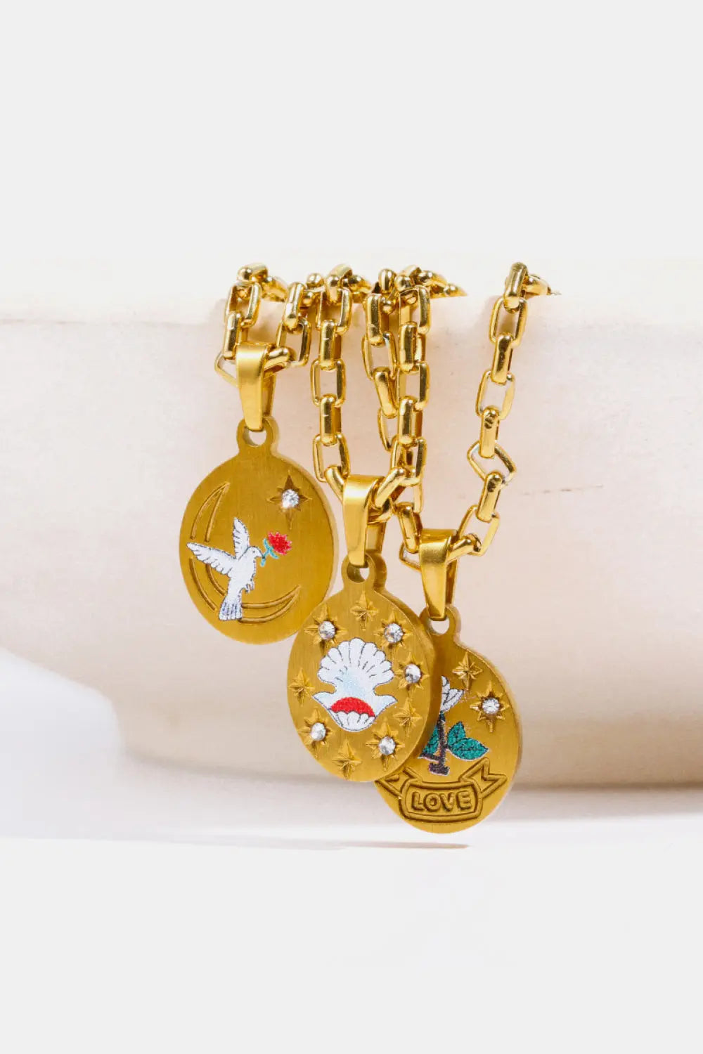 Lovcia Stainless Steel 18K Gold-Plated Necklace-Necklaces-Pigeons-One Size-Pigeons
