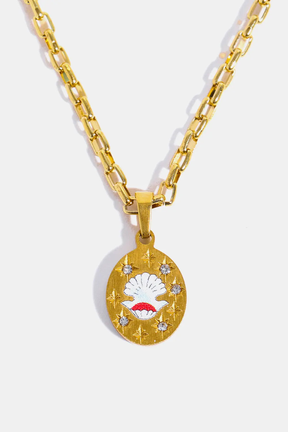 Lovcia Stainless Steel 18K Gold-Plated Necklace-Necklaces-Shell-One Size-Shell