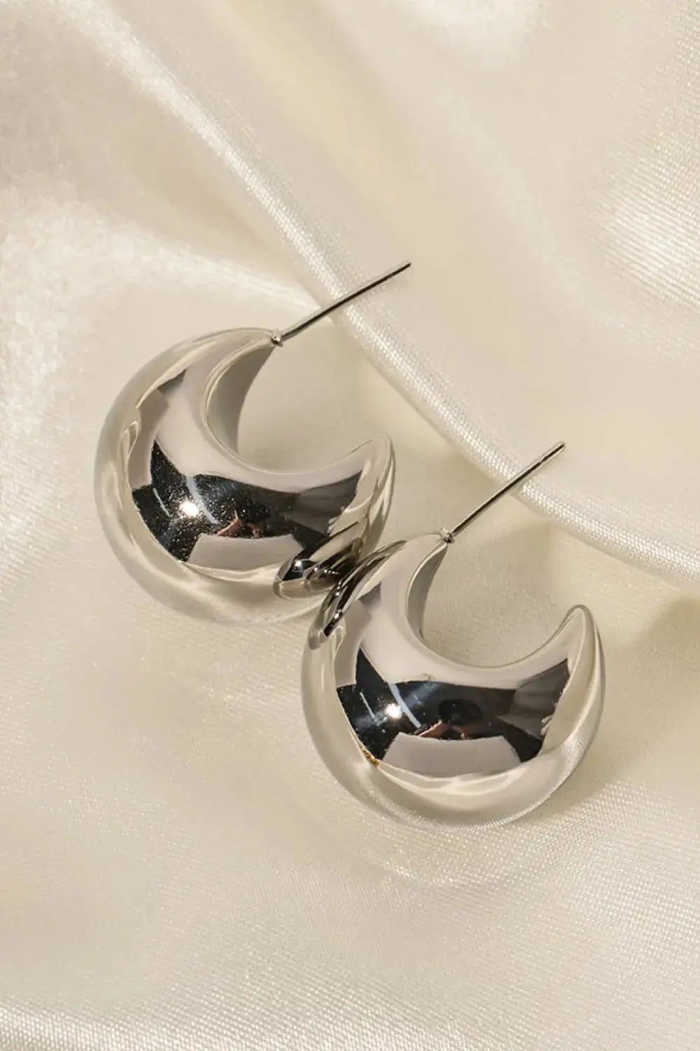 Lovcia Stainless Steel C-Hoop Earrings-Earrings-Gold-One Size-Gold