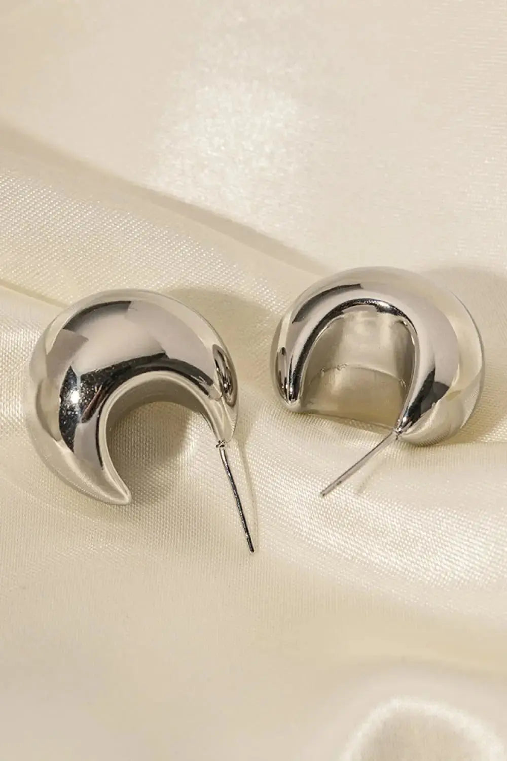 Lovcia Stainless Steel C-Hoop Earrings-Earrings-Gold-One Size-Gold