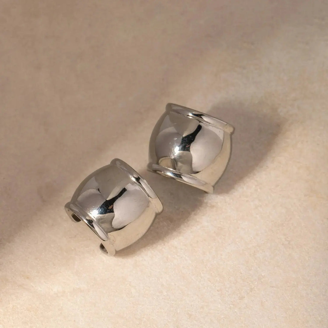 Lovcia Stainless Steel C-Hoop Earrings-Earrings-Gold-One Size-Gold