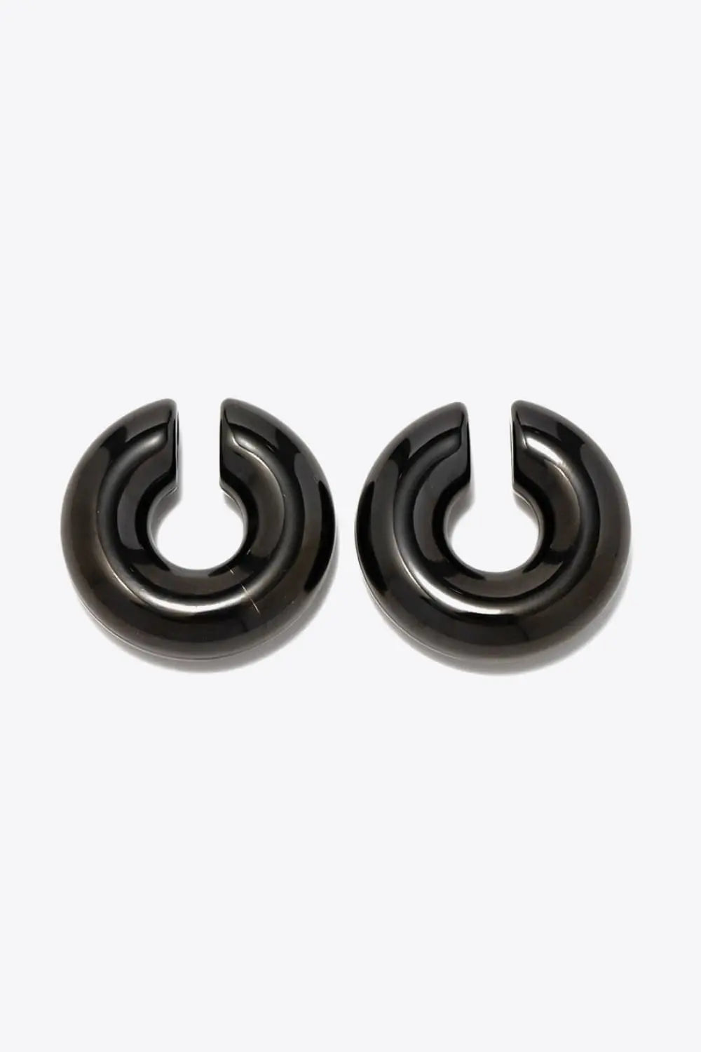 Lovcia Stainless Steel Cuff Earrings-Earrings-Black-One Size-Black