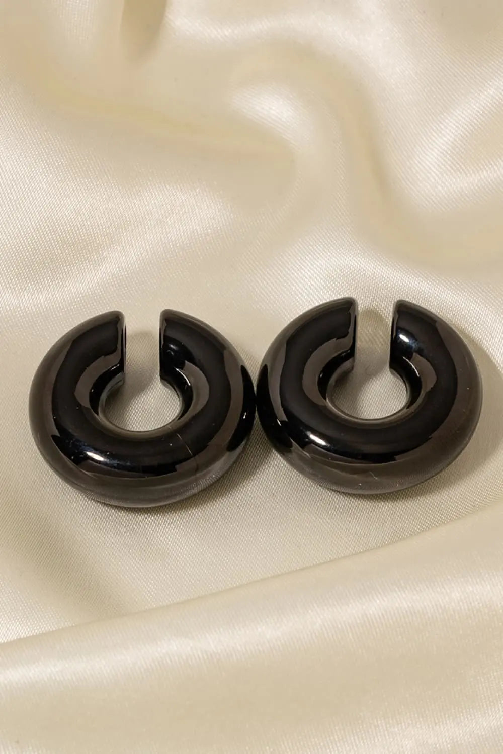 Lovcia Stainless Steel Cuff Earrings-Earrings-Black-One Size-Black