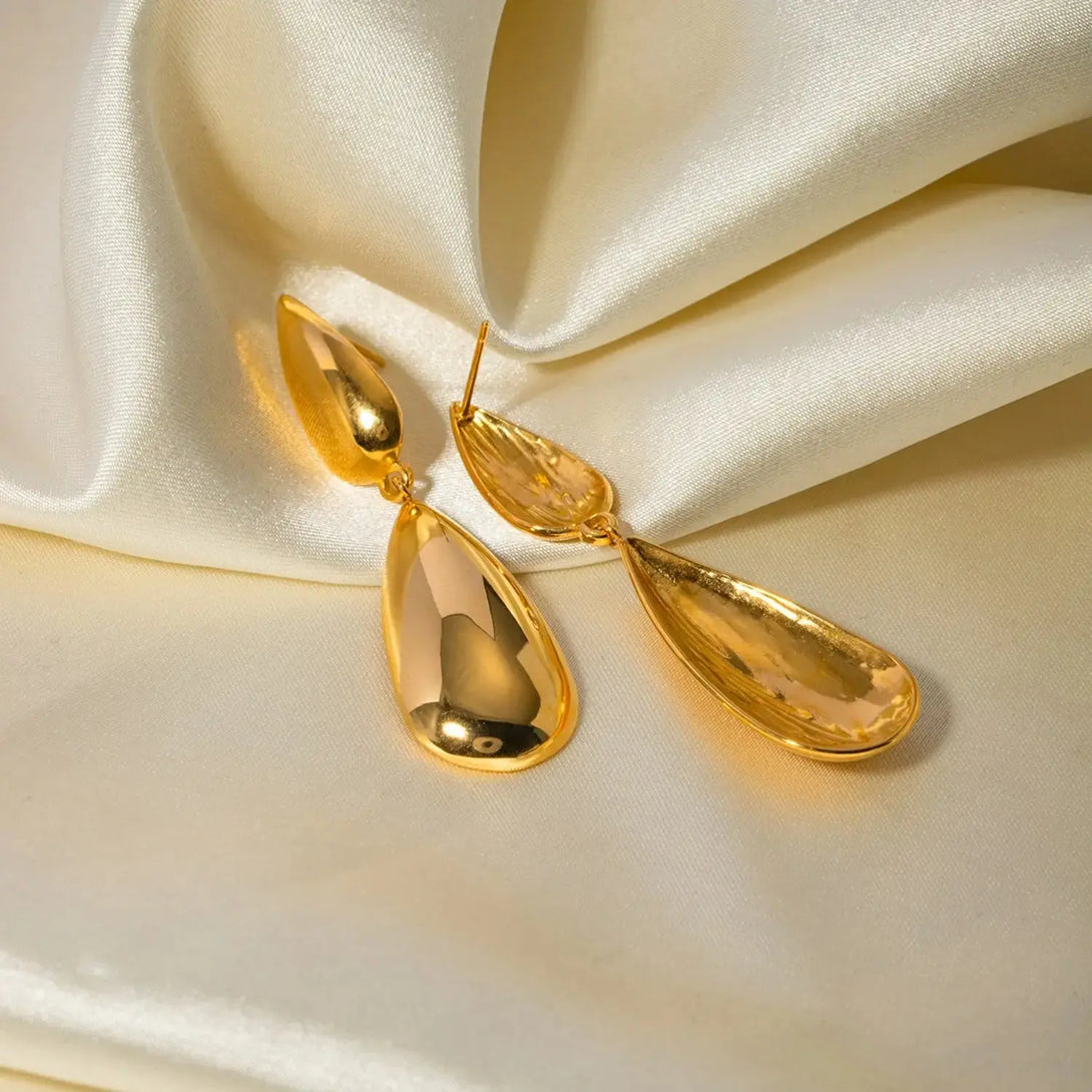 Lovcia Stainless Steel Dangle Earrings-Earrings-Gold-One Size-Gold