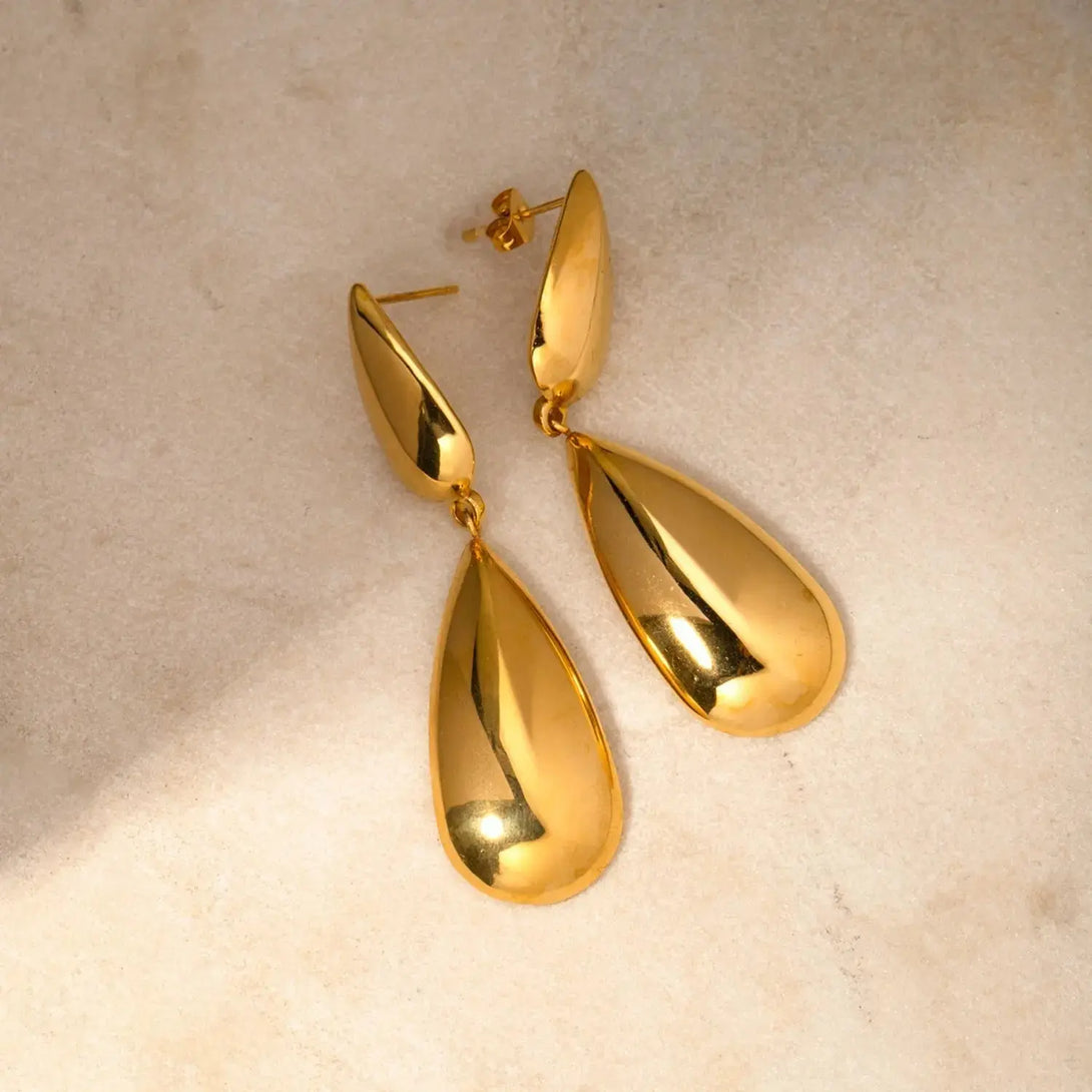 Lovcia Stainless Steel Dangle Earrings-Earrings-Gold-One Size-Gold