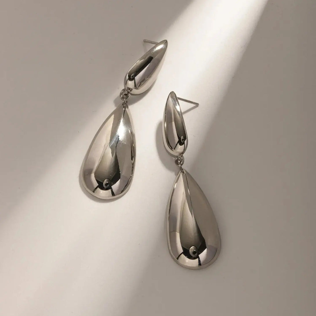 Lovcia Stainless Steel Dangle Earrings-Earrings-Gold-One Size-Gold