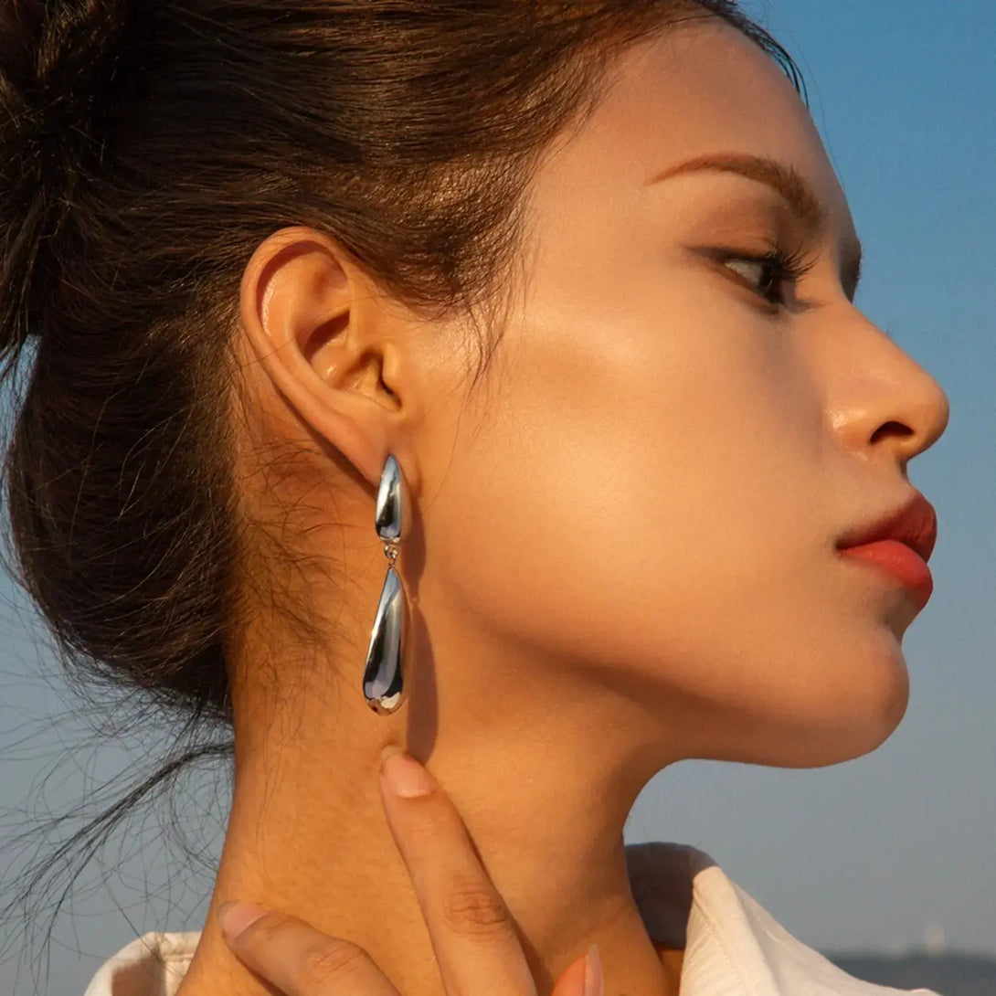Lovcia Stainless Steel Dangle Earrings-Earrings-Silver-One Size-Silver