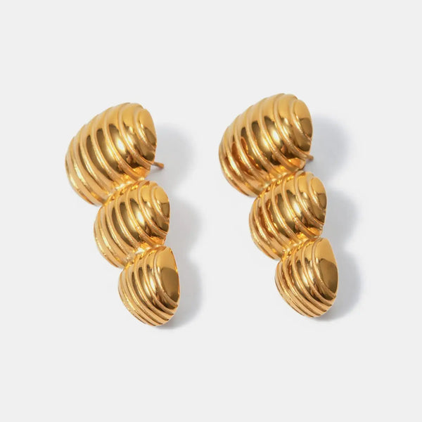 Lovcia Stainless Steel Geometric Stud Earrings-Earrings-Gold-One Size-Gold