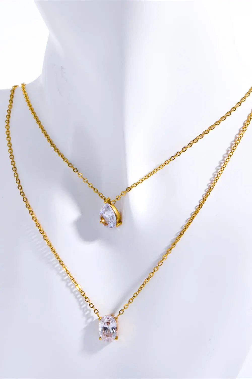 Lovcia Stainless Steel Geometrical Shape Necklace-Necklaces-Teardrop-One Size-Teardrop