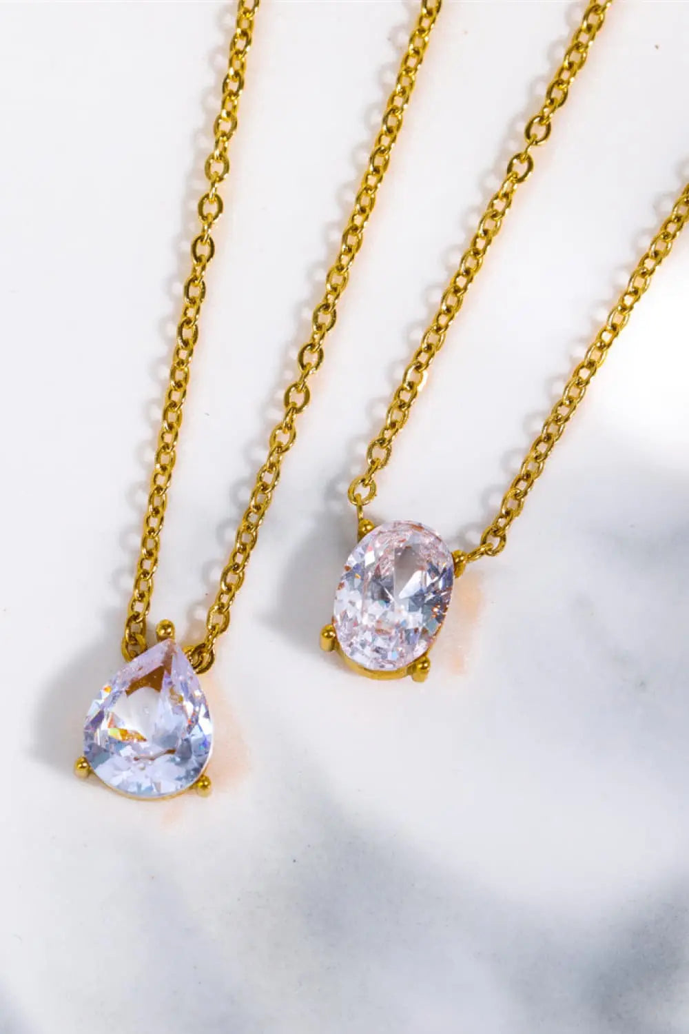 Lovcia Stainless Steel Geometrical Shape Necklace-Necklaces-Teardrop-One Size-Teardrop