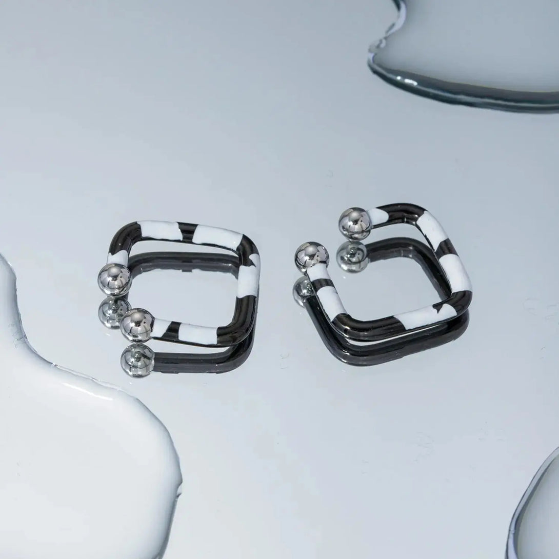 Lovcia Stainless Steel Oil Drip Cuff Earrings-Earrings-Style A-One Size-Style A