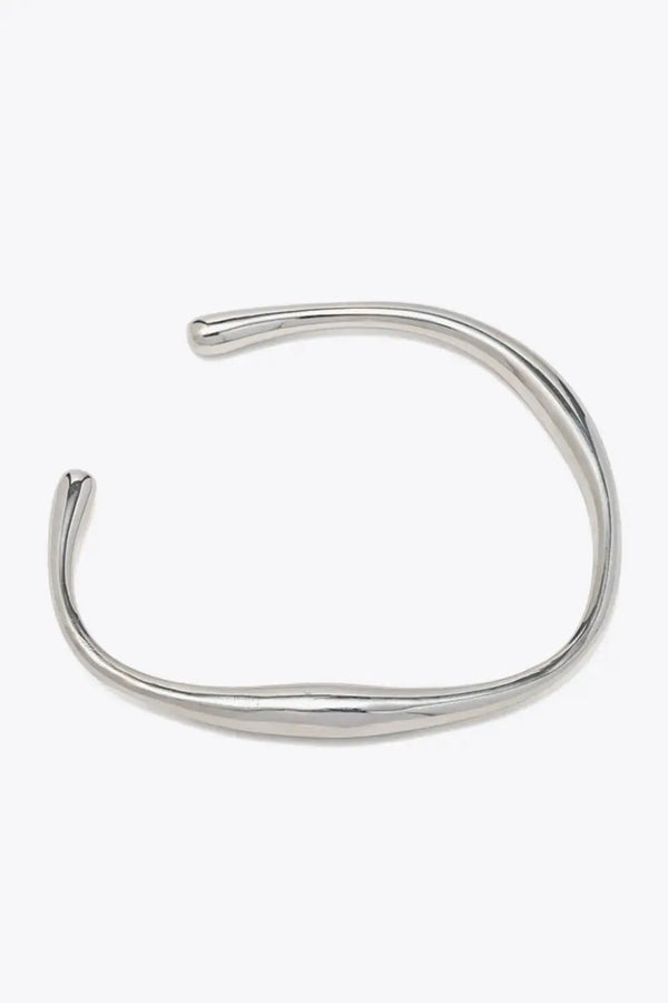 Lovcia Stainless Steel Open Bracelet-Bracelets-Silver-One Size-Silver