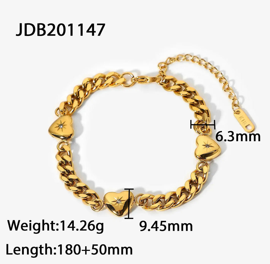 Lovcia Stainless Steel Plated 18k Gold Cuban Chain Necklace-Necklaces-JDB201147-JDB201147