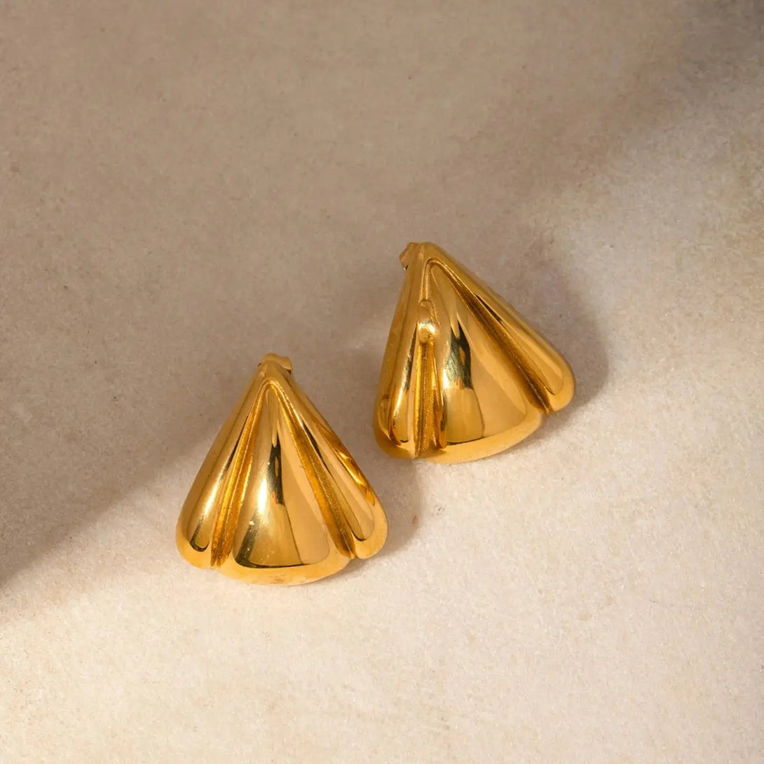 Lovcia Stainless Steel Seashell Shape Earrings-Earrings-Gold-One Size-Gold