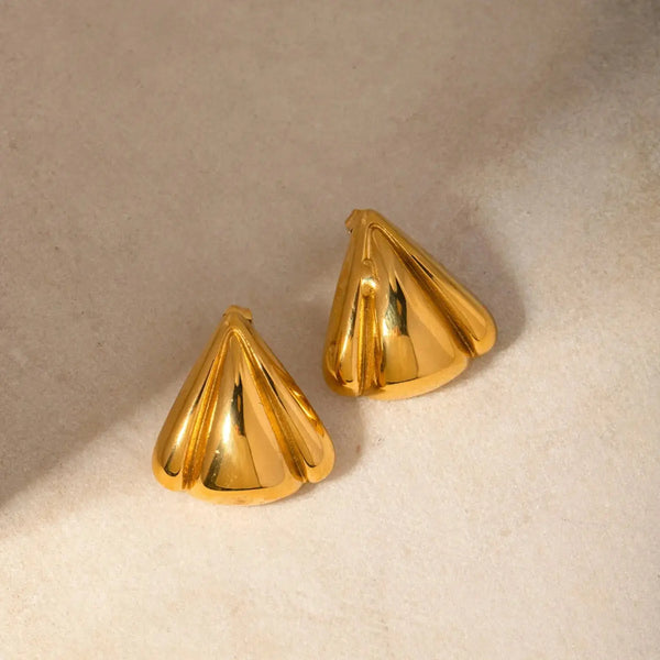 Lovcia Stainless Steel Seashell Shape Earrings-Earrings-Gold-One Size-Gold
