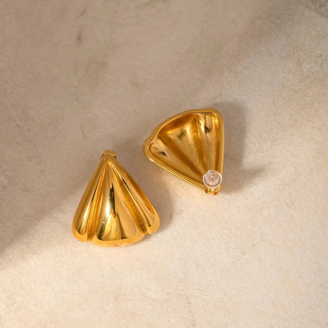 Lovcia Stainless Steel Seashell Shape Earrings-Earrings-Gold-One Size-Gold